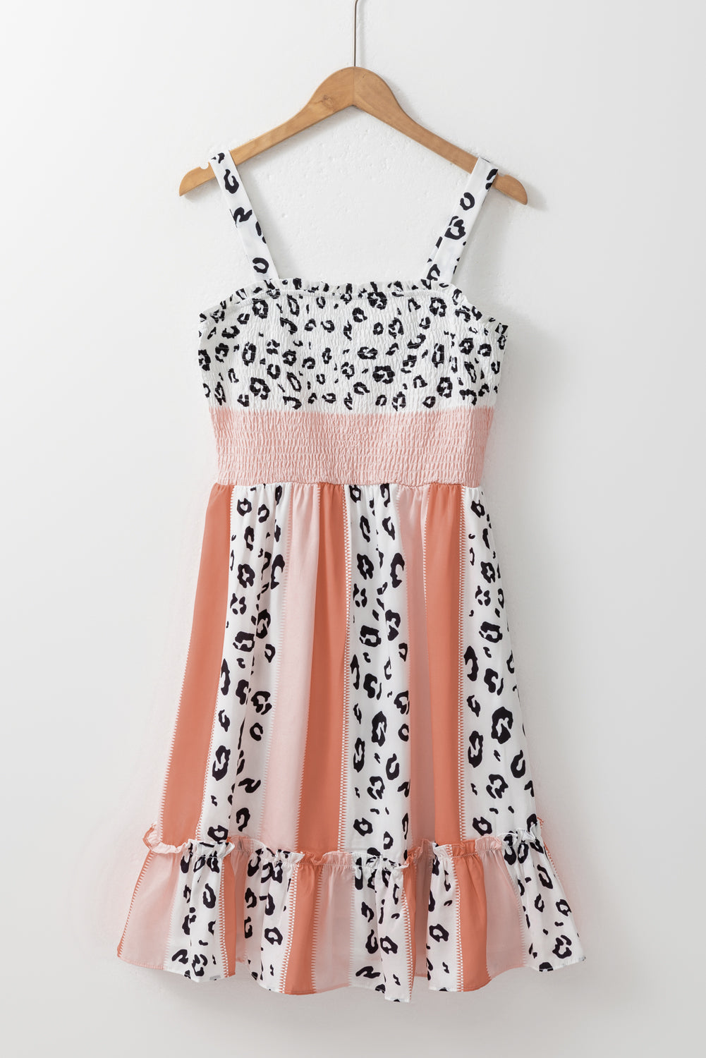 Pink Leopard Color Block Mix Print Pocketed Jumpsuit