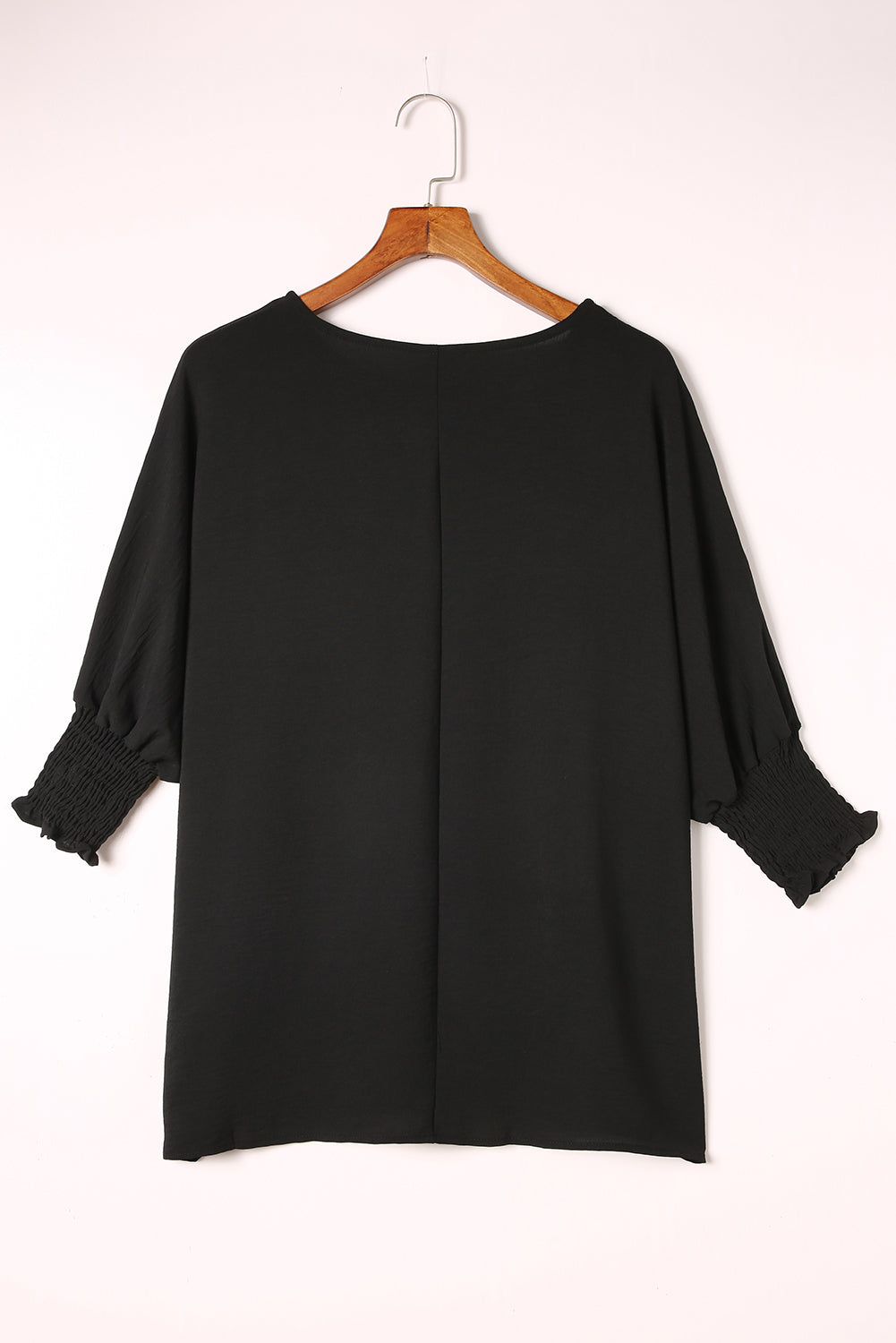 Black Smocked Wrist Shift Top - Nicole Lee Apparel