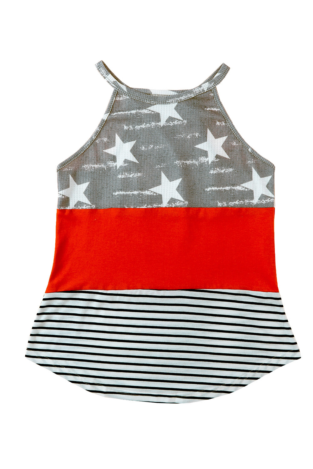 Multicolor American Flag Color Block Sleeveless Top - Nicole Lee Apparel