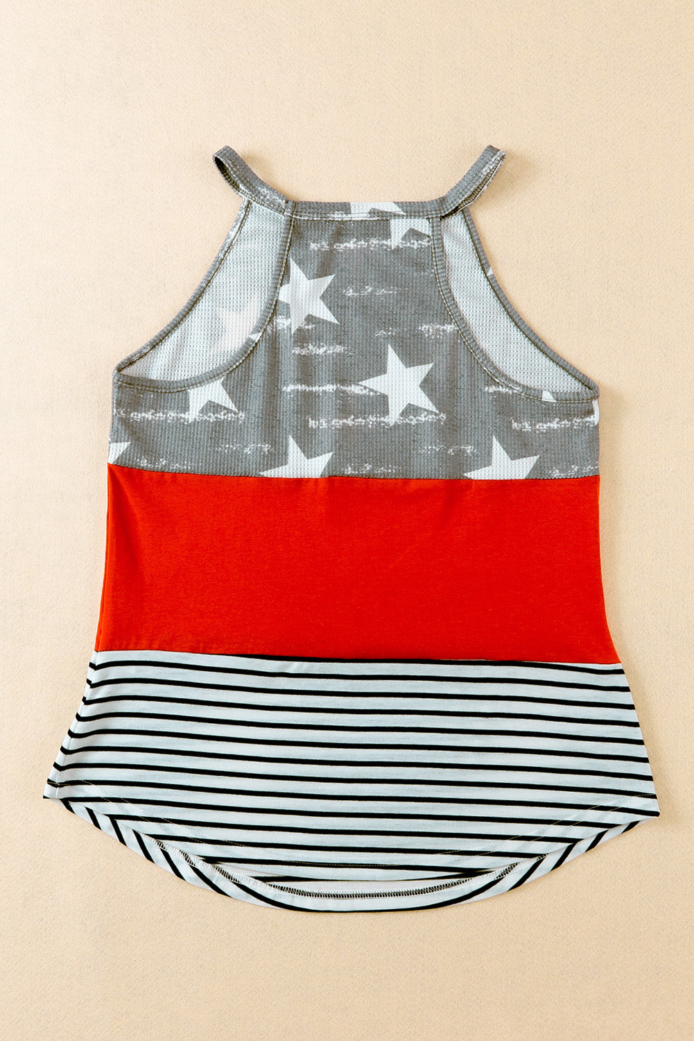 Multicolor American Flag Color Block Sleeveless Top - Nicole Lee Apparel