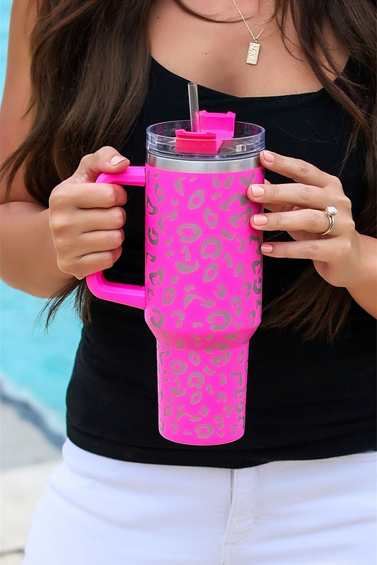 Rose Leopard Spotted 304 Stainless Double Insulated Cup 40oz - Nicole Lee Apparel