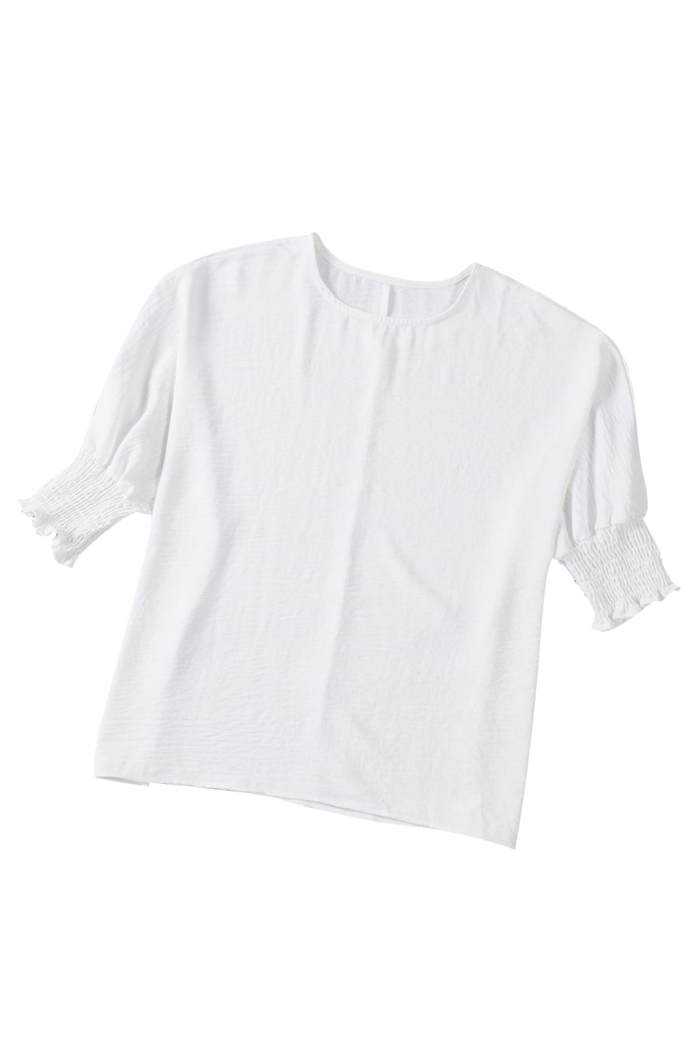 White Smocked Wrist Shift Top - Nicole Lee Apparel