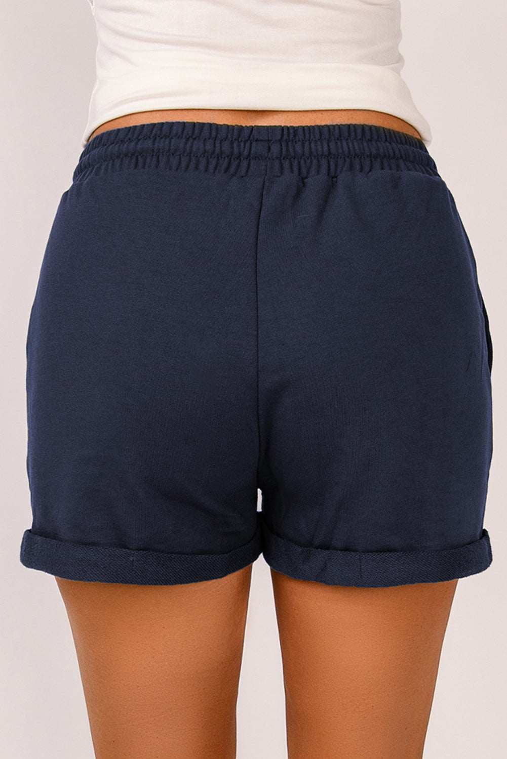 Drawstring Waist Cuffed Shorts - Nicole Lee Apparel