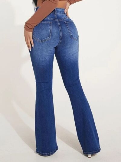 Button Fly Bootcut Jeans with Pockets - Nicole Lee Apparel