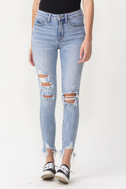 Lovervet Full Size Lauren Distressed High Rise Skinny Jeans - Nicole Lee Apparel