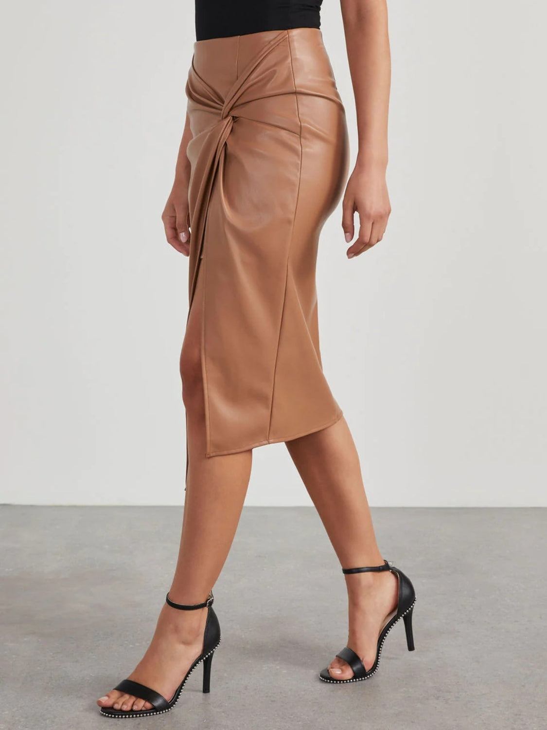 Twist Detail High Waist Skirt - Nicole Lee Apparel