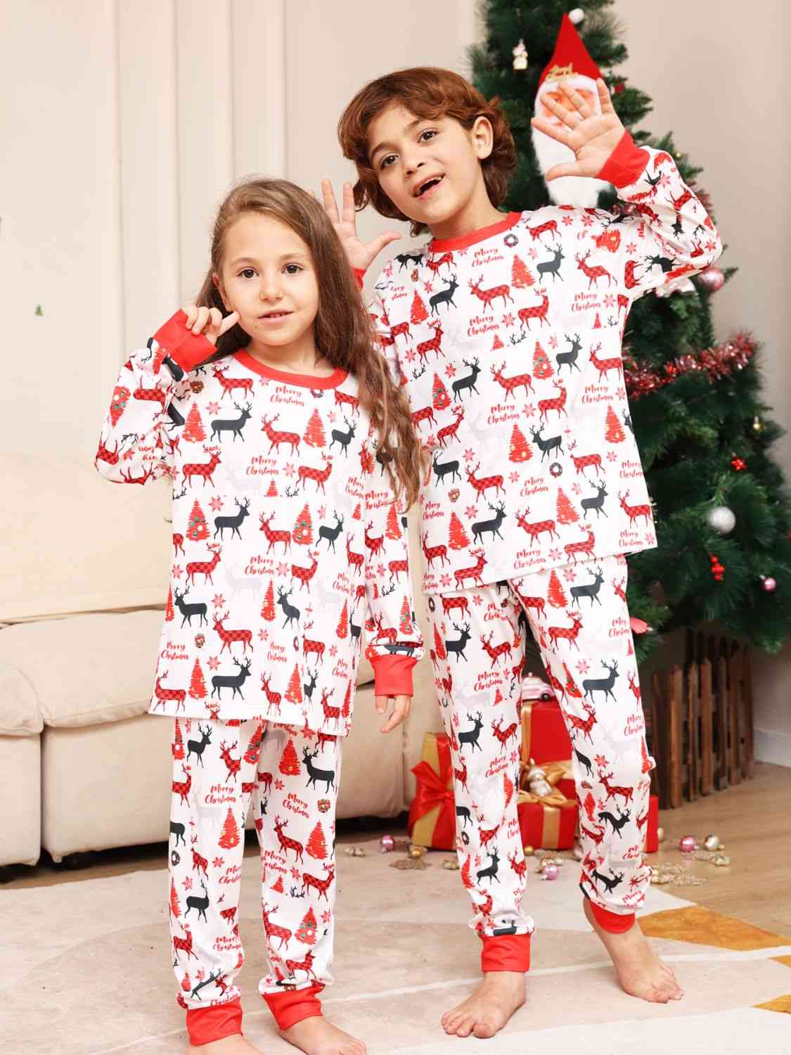 Reindeer Print Top and Pants Set - Nicole Lee Apparel