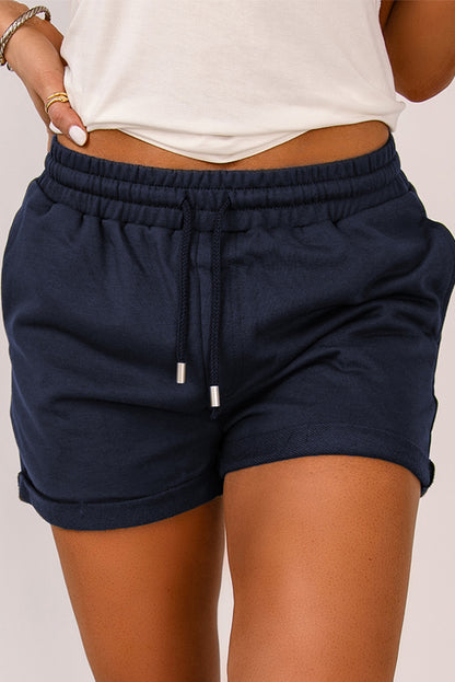 Drawstring Waist Cuffed Shorts - Nicole Lee Apparel