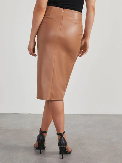 Twist Detail High Waist Skirt - Nicole Lee Apparel