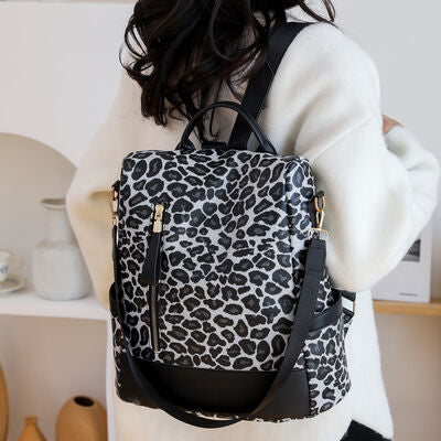 Leopard PU Leather Backpack Bag - Nicole Lee Apparel