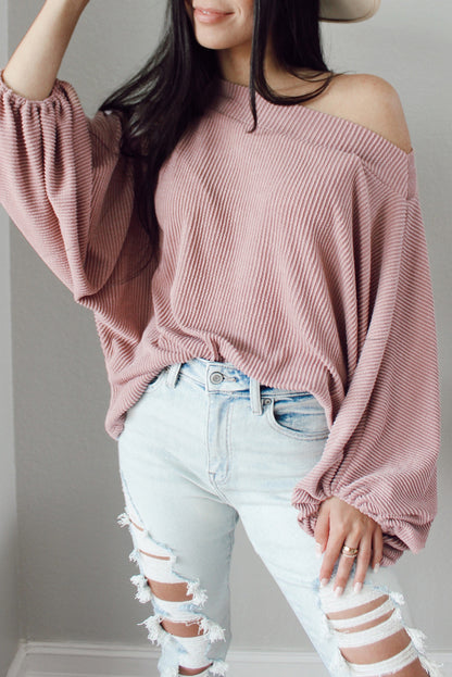 Ribbed Long Sleeve Knit Top - Nicole Lee Apparel