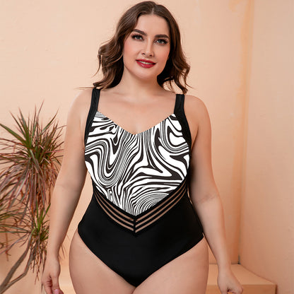 Full Size Printed Sleeveless One-Piece Swimsuit - Nicole Lee Apparel