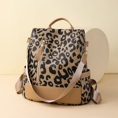 Leopard PU Leather Backpack Bag - Nicole Lee Apparel