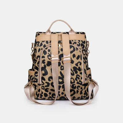Leopard PU Leather Backpack Bag - Nicole Lee Apparel