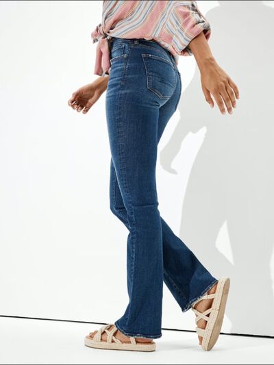 Buttoned Straight Jeans with Pockets - Nicole Lee Apparel