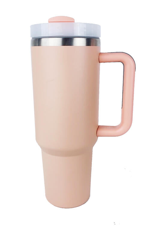Stainless Steel Tumbler with Upgraded Handle and Straw - Nicole Lee Apparel