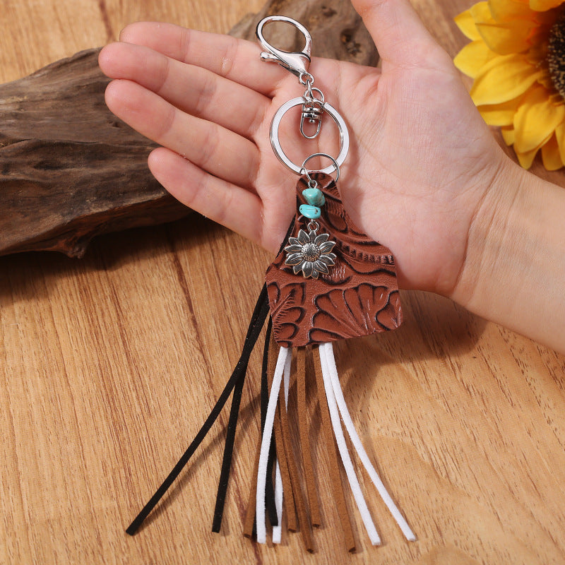 Turquoise Fringe Detail Key Chain - Nicole Lee Apparel