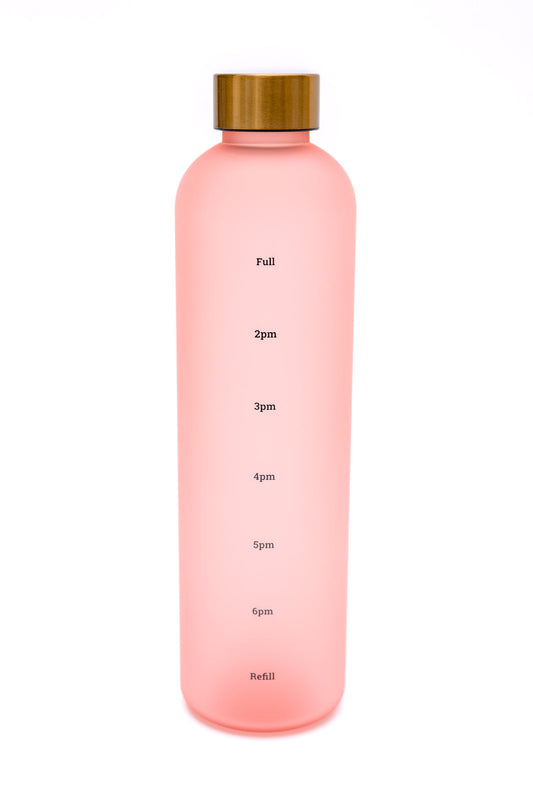 Sippin' Pretty 32 oz Translucent Water Bottle in Pink & Gold - Nicole Lee Apparel