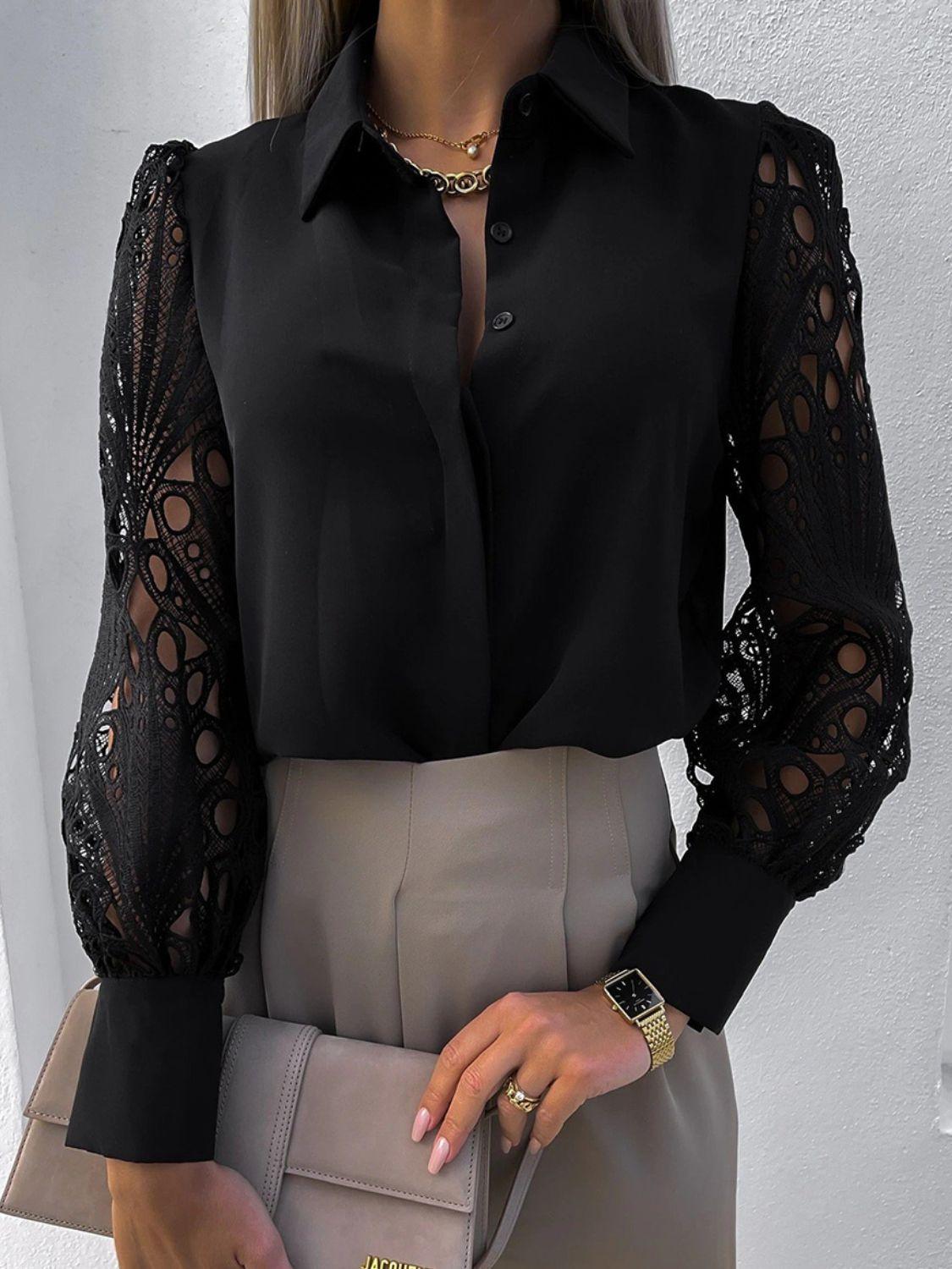 Long Lantern Sleeve Shirt - Nicole Lee Apparel