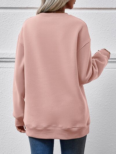 Letter Graphic Dropped Shoulder Sweatshirt - Nicole Lee Apparel