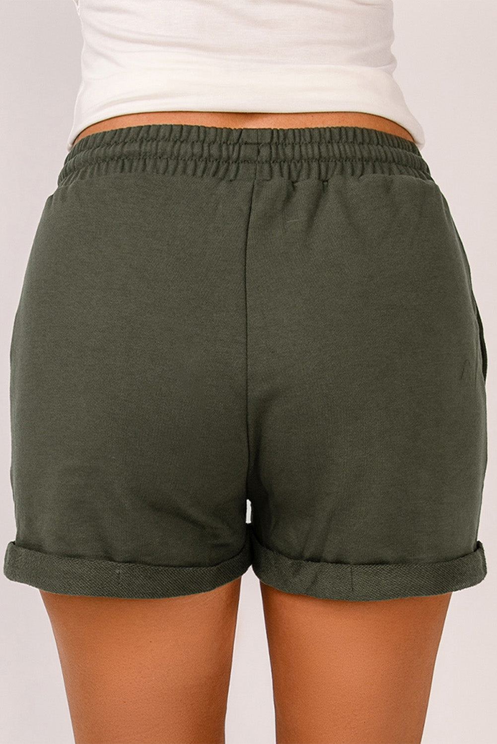 Drawstring Waist Cuffed Shorts - Nicole Lee Apparel