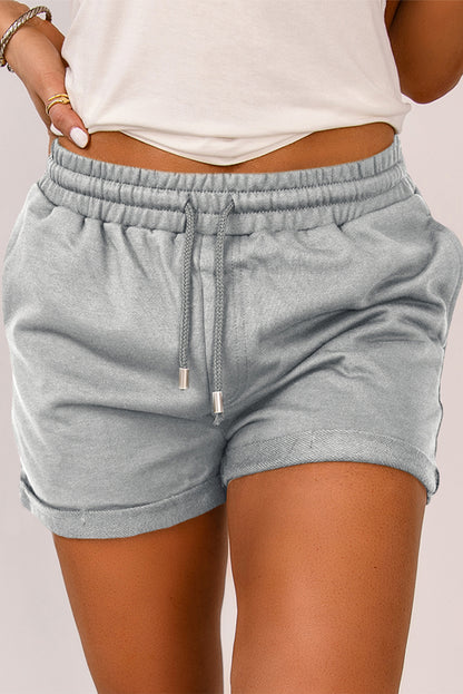 Drawstring Waist Cuffed Shorts - Nicole Lee Apparel