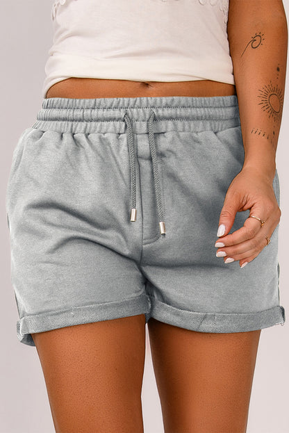 Drawstring Waist Cuffed Shorts - Nicole Lee Apparel