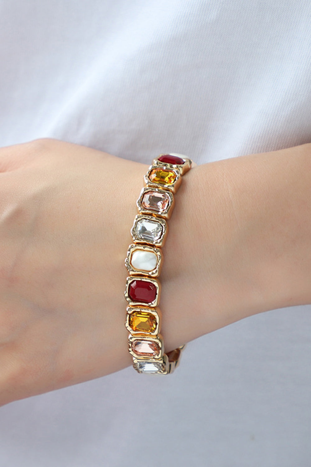 Glass Stone Alloy Bracelet - Nicole Lee Apparel