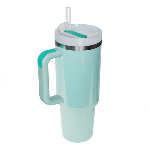 Stainless Steel Tumbler with Handle and Straw - Nicole Lee Apparel