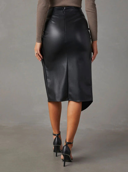 Twist Detail High Waist Skirt - Nicole Lee Apparel