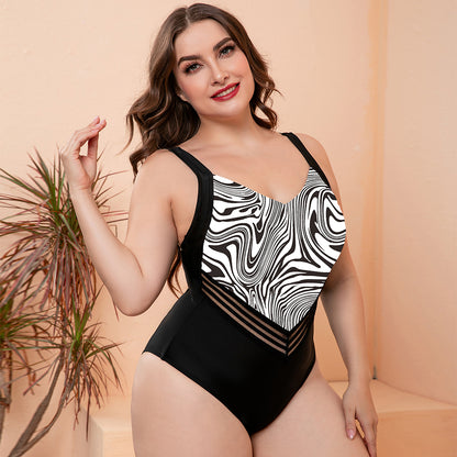 Full Size Printed Sleeveless One-Piece Swimsuit - Nicole Lee Apparel