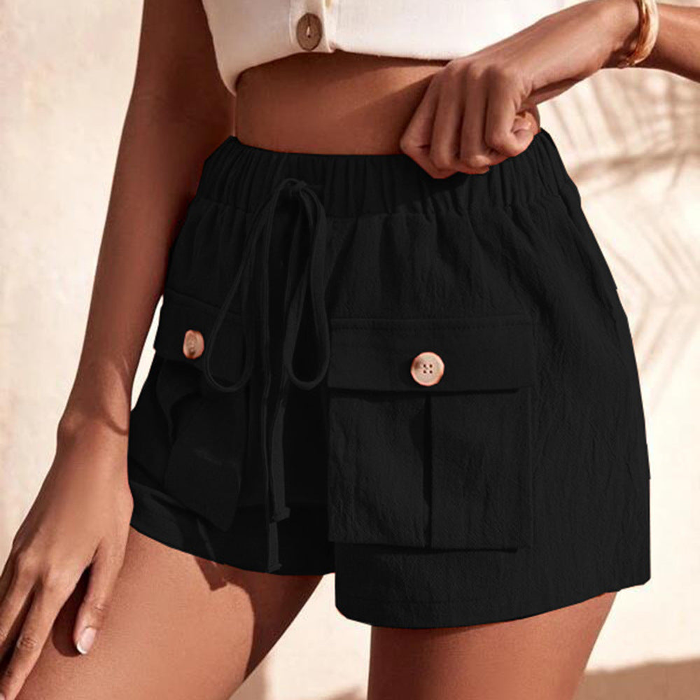 Tie Waist Cargo Shorts - Nicole Lee Apparel