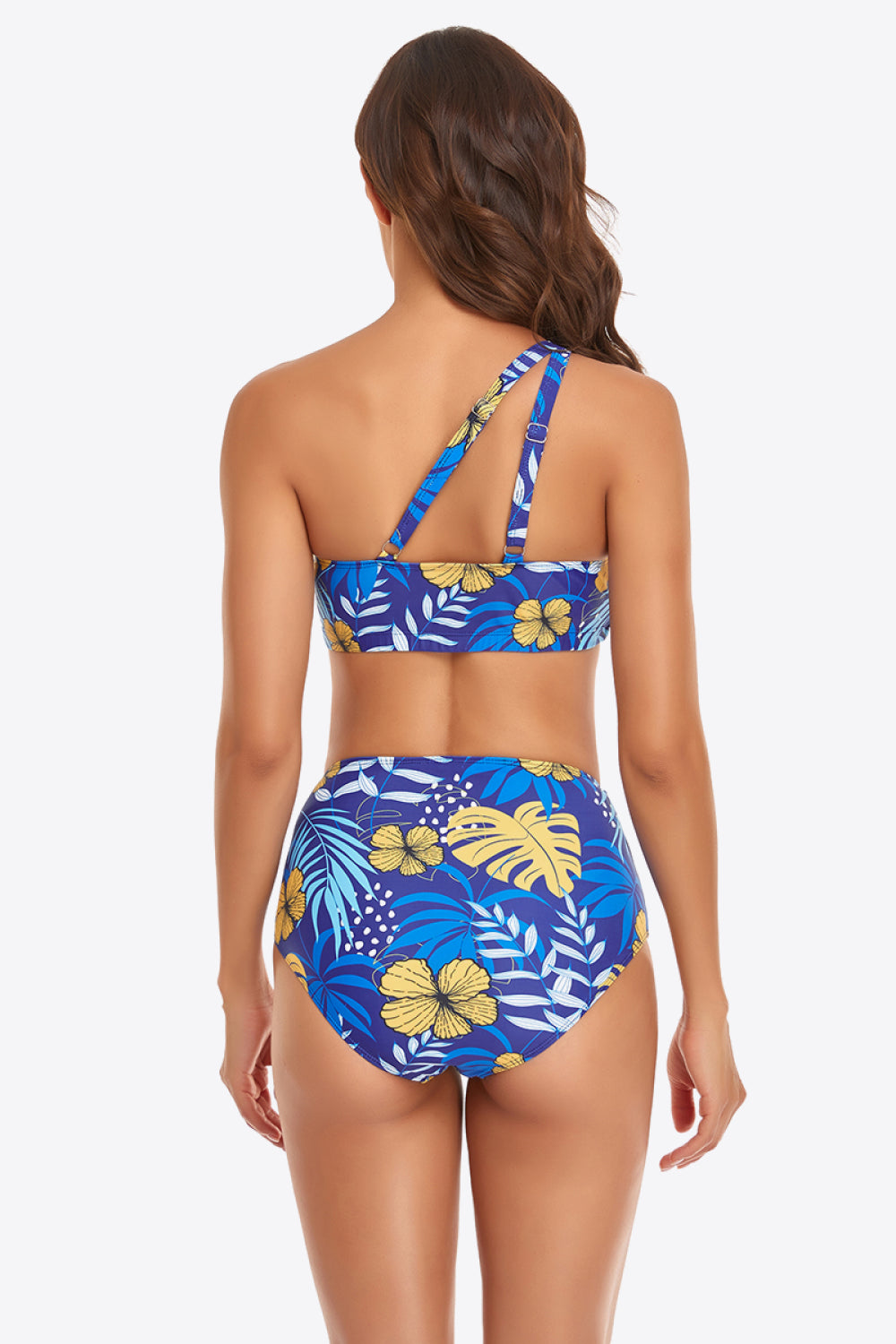 Ruffled One-Shoulder Buckled Bikini Set - Nicole Lee Apparel