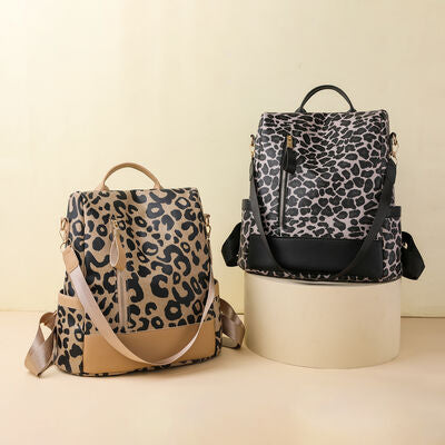 Leopard PU Leather Backpack Bag - Nicole Lee Apparel