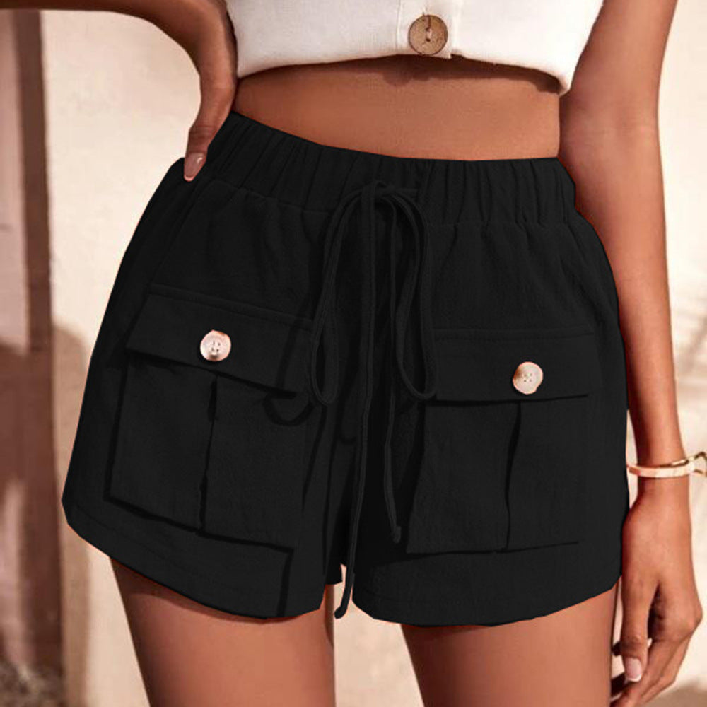 Tie Waist Cargo Shorts - Nicole Lee Apparel