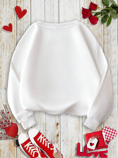 XOXO Heart Round Neck Sweatshirt - Nicole Lee Apparel