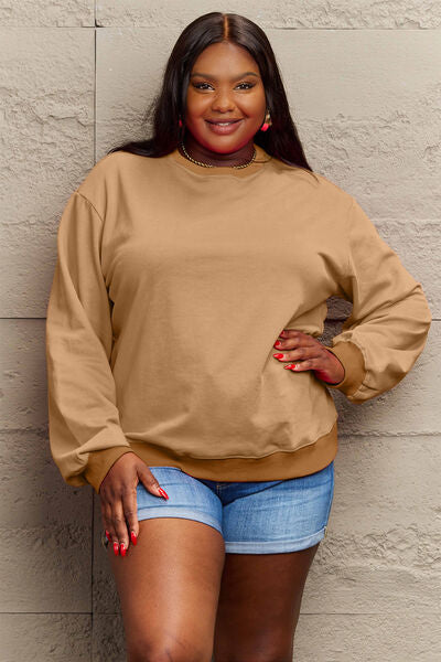 Simply Love Full Size IF I'M TOO MUCH THEN GO FIND LESS Round Neck Sweatshirt - Nicole Lee Apparel