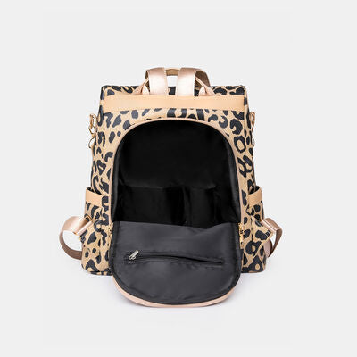 Leopard PU Leather Backpack Bag - Nicole Lee Apparel